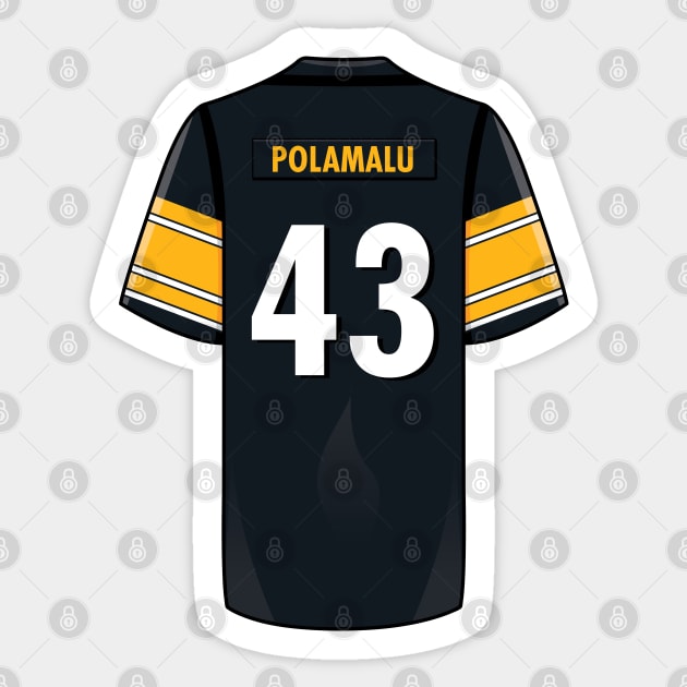 Troy Polamalu Jersey Sticker by WalkDesigns